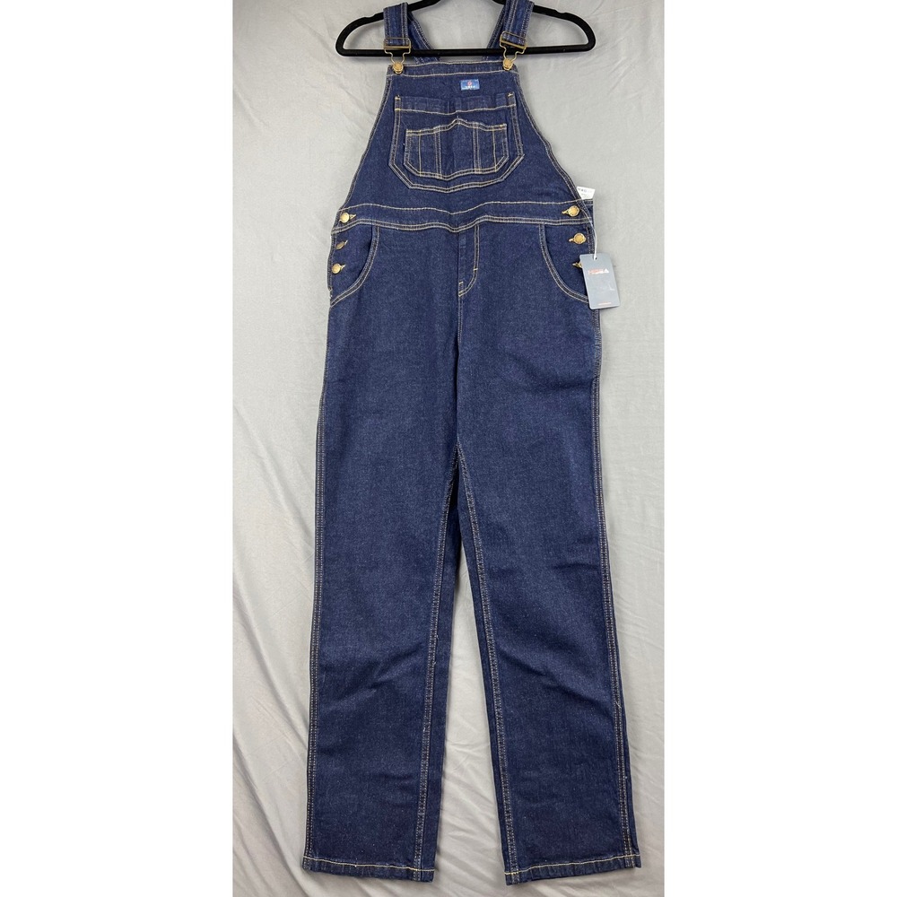 Hisea Denim Overalls Mens Small Dark Wash Stretch Bib Dungarees New